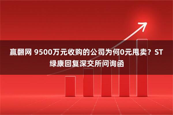 赢翻网 9500万元收购的公司为何0元甩卖？ST绿康回复深交所问询函