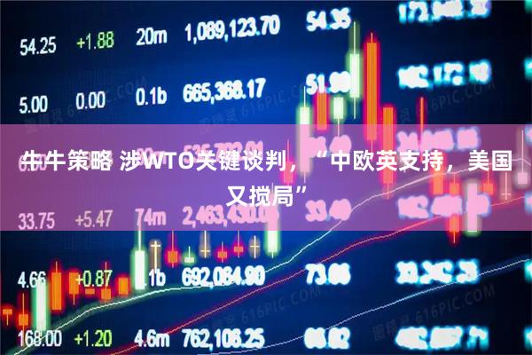牛牛策略 涉WTO关键谈判，“中欧英支持，美国又搅局”